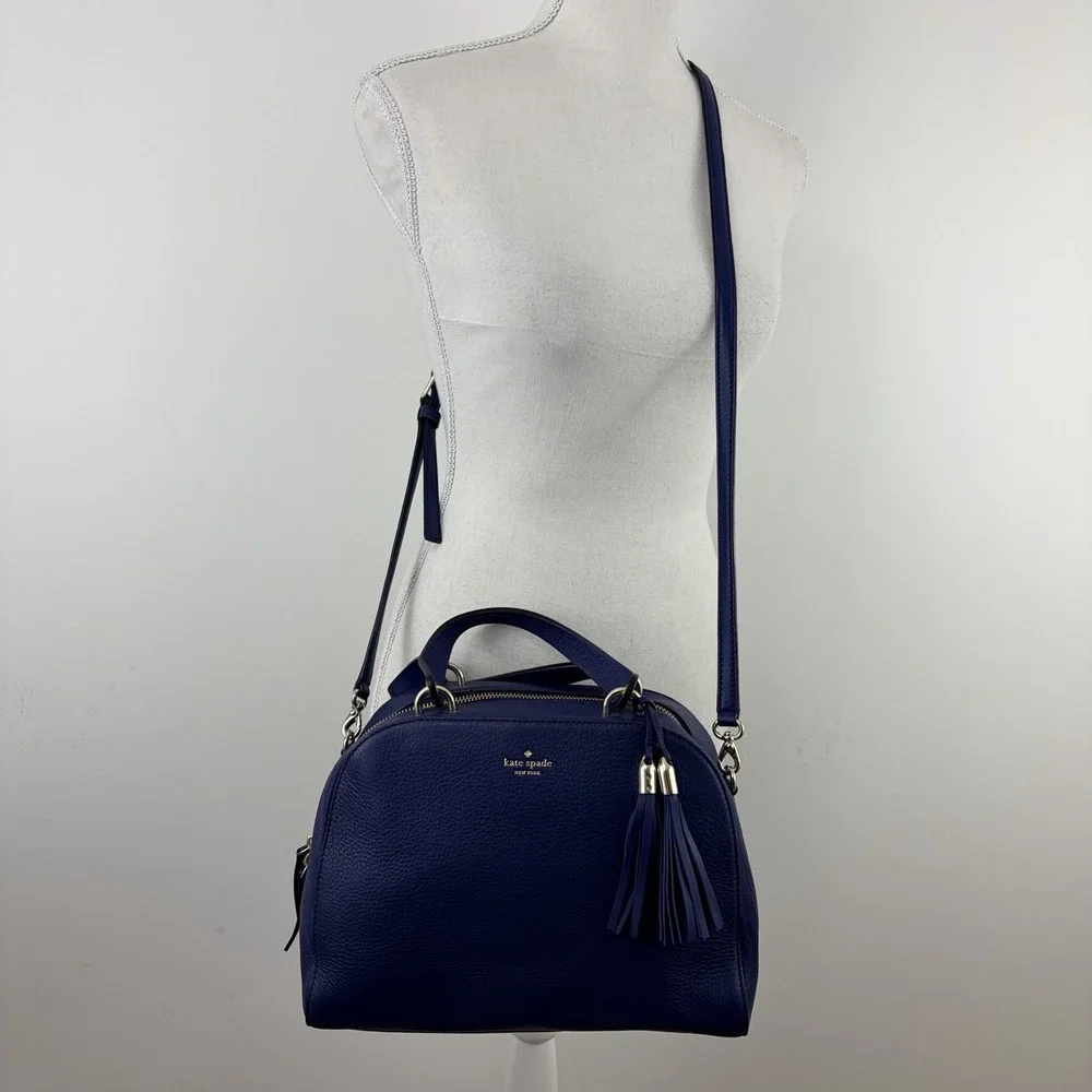 Kate Spade Atwood Place Bayley Satchel Oceanic Blue Leather Crossbody NWT